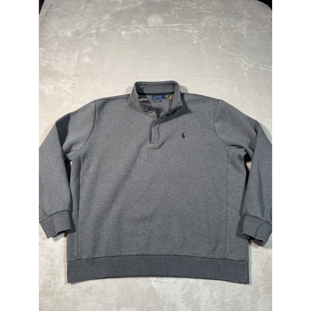Polo Ralph Lauren Snap Fleece Size XL Gray Preformance Pullover